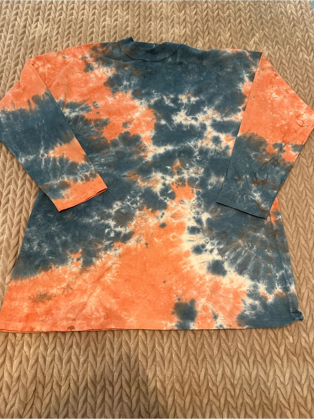 We The Free Long Sleeve Tie-Dye Tee in Orange & Blue